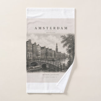 Amsterdam | Vintage Travel City Design Handtuch
