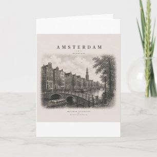 Amsterdam   Vintage Travel City Design Karte