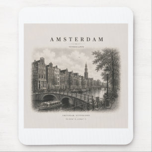 Amsterdam Vintage Travel City Design Mousepad