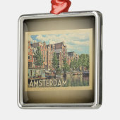 Amsterdam Vintage Travel Ornament Niederlande (Links)