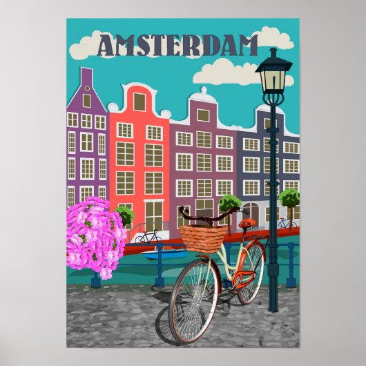 Amsterdam Vintage Travel Poster (Vorne)
