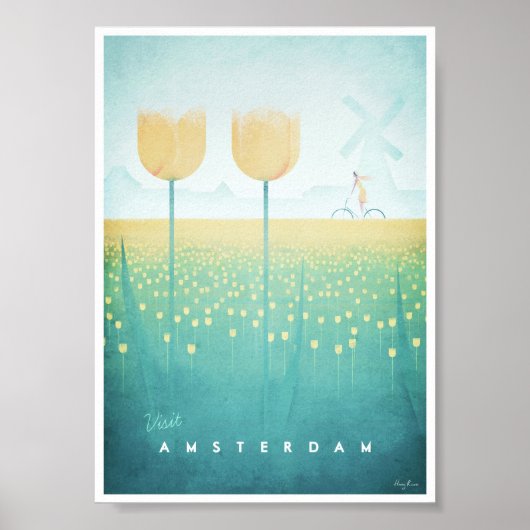 Amsterdam Vintage Travel Poster (Vorne)