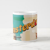 Amsterdam Vintage Travel Poster Jumbo-Tasse (Vorderseite)