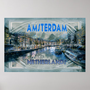 Amsterdam, Visit Netherlands, aus der Serie Visit. Poster