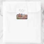 Amsterdam Wedding Blume Market Vielen Dank Quadratischer Aufkleber (Tasche)