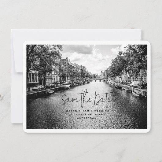 Amsterdam Wedding Foto Save the Date Einladung (Vorderseite)