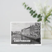 Amsterdam Wedding Save the Date Postcard Postkarte (Stehend Vorderseite)