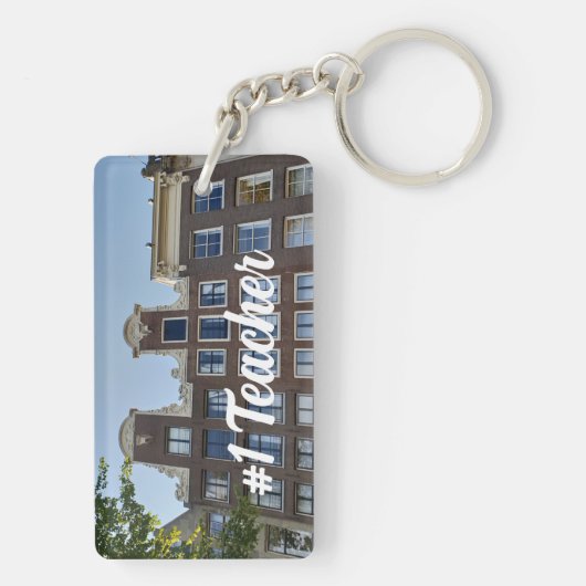 Amsterdam Windmill Canal House Lehrer Schlüsselket Schlüsselanhänger (Rückseite)