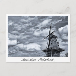 Amsterdam, Windmill, Cloudy Sky - Niederlande Postkarte
