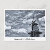 Amsterdam, Windmill, Cloudy Sky - Niederlande Postkarte (Vorderseite)