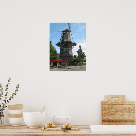 Amsterdam Windmill "De Gooyer" Foto Poster (Küche)