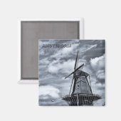 Amsterdam - Windmill, Holland (Kühlschrankmagnet) Magnet (Vorderseite/Rückseite)
