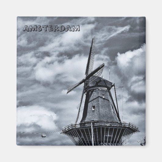 Amsterdam - Windmill, Holland (Kühlschrankmagnet) Magnet (Vorne)
