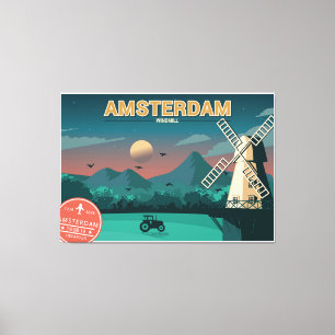 Amsterdam Windmill Leinwanddruck