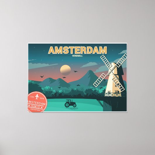 Amsterdam Windmill Leinwanddruck (Vorderseite)