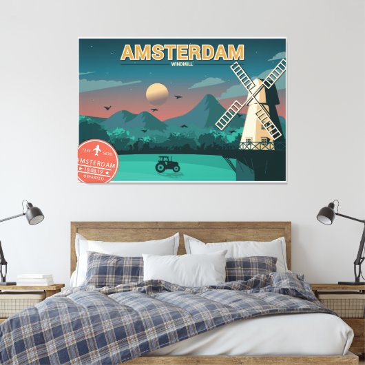 Amsterdam Windmill Leinwanddruck (Insitu (Schlafzimmer))