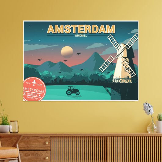 Amsterdam Windmill Leinwanddruck (Insitu (Wohnzimmer))