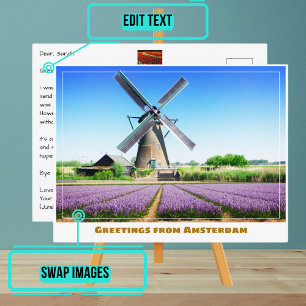 Amsterdam Windmill mit Blue Sky Postkarte