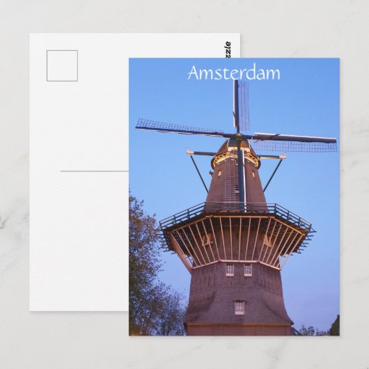 Amsterdam Windmill Postkarte (Vorne/Hinten)
