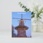 Amsterdam Windmühle Postkarte (Stehend Vorderseite)