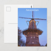 Amsterdam Windmühle Postkarte (Vorne/Hinten)