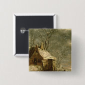 Amsterdam, Winterszene, 17. Jahrhundert Button (Vorne & Hinten)