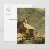 Amsterdam, Winterszene, 17. Jahrhundert Postkarte (Vorne/Hinten)