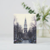 Amsterdam Zuiderkerk Winter Abend Postkarte (Stehend Vorderseite)