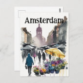 Amsterdamer Blume Postkarte (Vorne/Hinten)