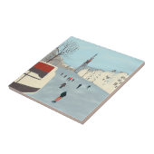 Amsterdamer Eis-Skaten im Winter Fliese (Seite)