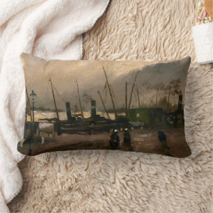 Amsterdamer Fischerhafen Sturm von Vincent Gogh Lendenkissen
