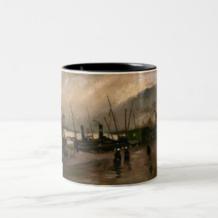 Amsterdamer Fischerhafen Sturm von Vincent Gogh Zweifarbige Tasse