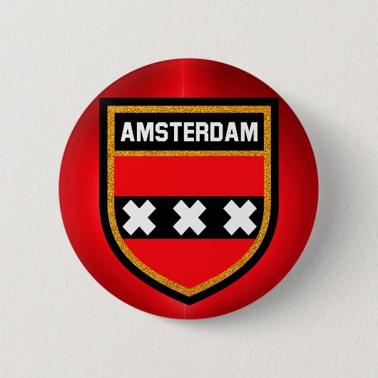 Amsterdamer Flagge Button (Vorderseite)