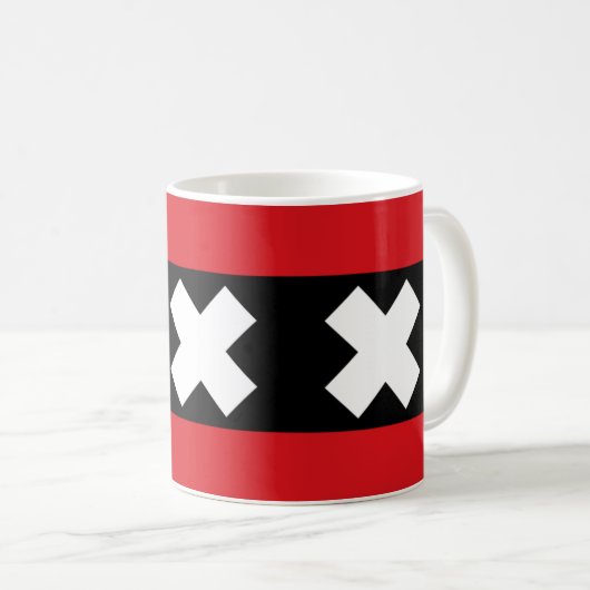 Amsterdamer Flagge Kaffeetasse (VorderseiteRechts)
