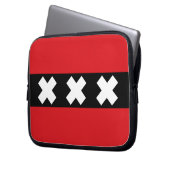 Amsterdamer Flagge Laptopschutzhülle (Vorderseite Links)