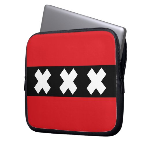 Amsterdamer Flagge Laptopschutzhülle (Vorderseite Links)