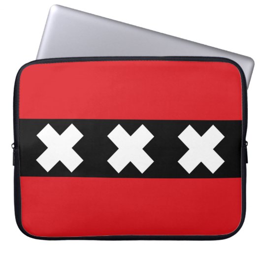 Amsterdamer Flagge Laptopschutzhülle (Vorderseite)