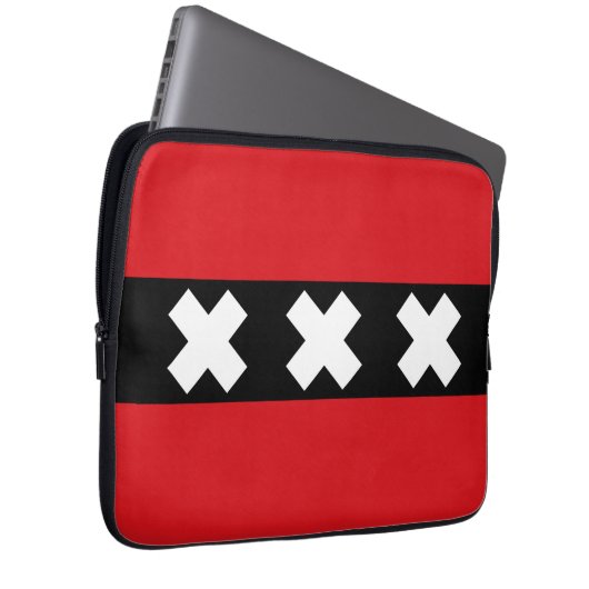 Amsterdamer Flagge Laptopschutzhülle (Vorne Rechts)