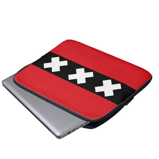 Amsterdamer Flagge Laptopschutzhülle (Vorne Knopf)
