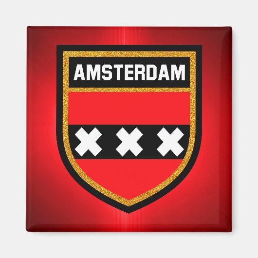 Amsterdamer Flagge Magnet (Vorne)