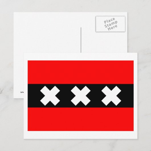 Amsterdamer Flagge Postkarte (Vorne/Hinten)