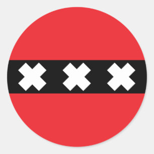 Amsterdamer Flagge Runder Aufkleber
