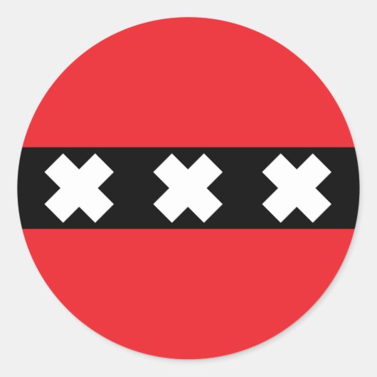 Amsterdamer Flagge Runder Aufkleber (Vorderseite)