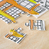 Amsterdamer Häuser: Aquarellfarbenes nahtloses Mus Puzzle (Seite)