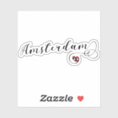 Amsterdamer Herzenflagge Aufkleber (Blatt)