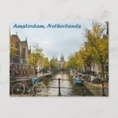 Amsterdamer Kanäle im Herbst Postkarte (Vorderseite)