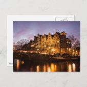 Amsterdamer Kanalhäuser bei der Postkarte (Vorne/Hinten)