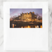 Amsterdamer Kanalhäuser bei rechteckigem Aufkleber (Tasche)