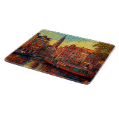 Amsterdamer Kanalhäuser im Stil von van Gogh Schneidebrett (Ecke)