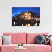 Amsterdamer Kanalhäuser nachts Leinwanddruck (Insitu (Wohnzimmer))